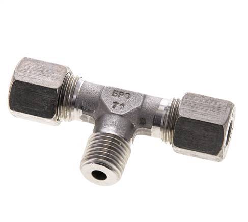 8S & M14x1.5 (con) RVS T-stuk Snijringkoppeling Buitendraad 630bar ISO 8434-1