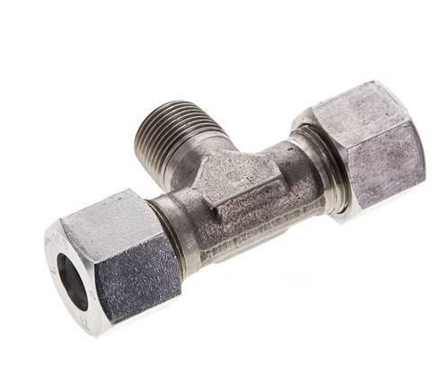 14S & M20x1.5 (con) Stainless Steel T-Shape Tee Cutting Fitting with Male Threads 630 bar ISO 8434-1