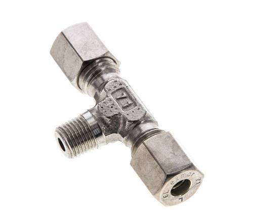 6L & M10x1 (con) RVS T-stuk Knelfitting Buitendraad 315bar ISO 8434-1