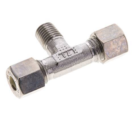 8L & M12x1.5 (con) RVS T-stuk Knelfitting Buitendraad 315bar ISO 8434-1