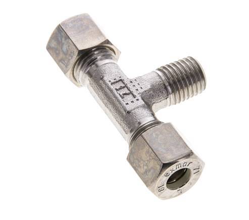8L & M12x1.5 (con) RVS T-stuk Knelfitting Buitendraad 315bar ISO 8434-1