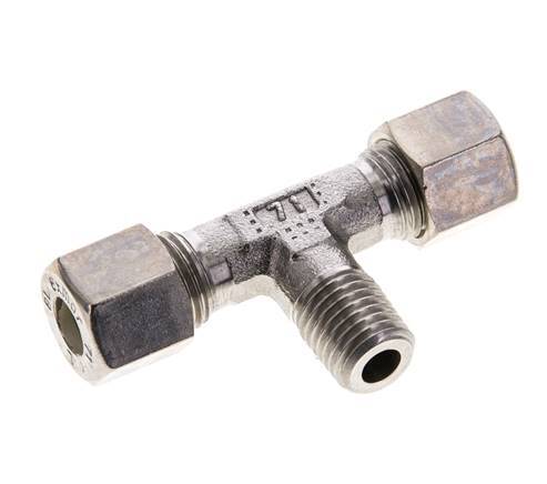 8L & M12x1.5 (con) RVS T-stuk Knelfitting Buitendraad 315bar ISO 8434-1