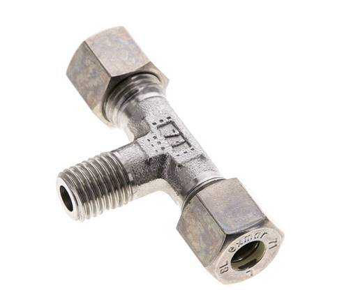 8L & M12x1.5 (con) RVS T-stuk Knelfitting Buitendraad 315bar ISO 8434-1