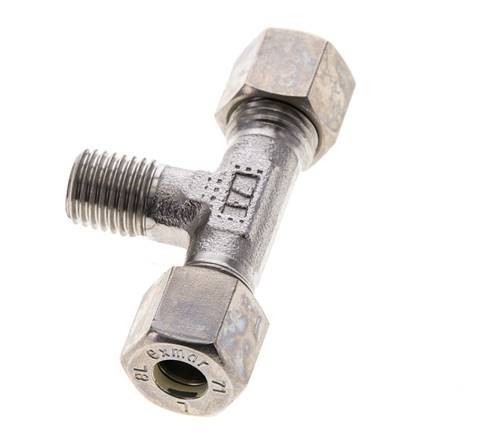 8L & M12x1.5 (con) RVS T-stuk Knelfitting Buitendraad 315bar ISO 8434-1