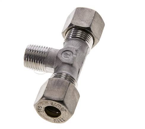 10S & M16x1.5 (con) RVS T-stuk Knelfitting Buitendraad 450bar ISO 8434-1