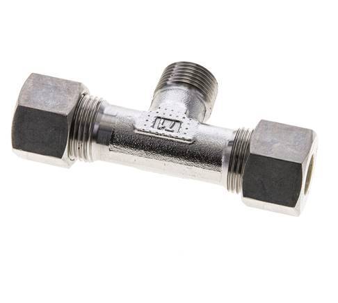 12S & M18x1.5 (con) RVS T-stuk Knelfitting Buitendraad 400bar ISO 8434-1