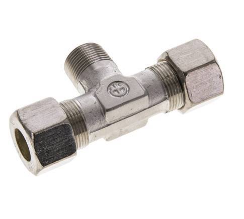 16S & M22x1.5 (con) RVS T-stuk Knelfitting Buitendraad 400bar ISO 8434-1