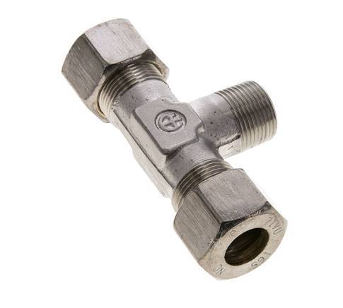 16S & M22x1.5 (con) RVS T-stuk Knelfitting Buitendraad 400bar ISO 8434-1