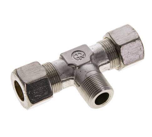 16S & M22x1.5 (con) RVS T-stuk Knelfitting Buitendraad 400bar ISO 8434-1