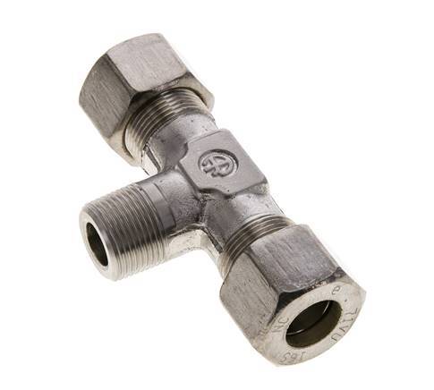 16S & M22x1.5 (con) RVS T-stuk Knelfitting Buitendraad 400bar ISO 8434-1