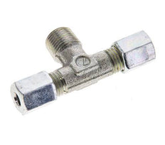 4LL & R1/8'' Verzinkt Stalen T-stuk Snijringkoppeling Buitendraad 100bar ISO 8434-1