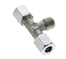6LL & R1/8'' Verzinkt Stalen T-stuk Snijringkoppeling Buitendraad 100bar ISO 8434-1