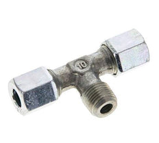 6LL & R1/8'' Verzinkt Stalen T-stuk Snijringkoppeling Buitendraad 100bar ISO 8434-1