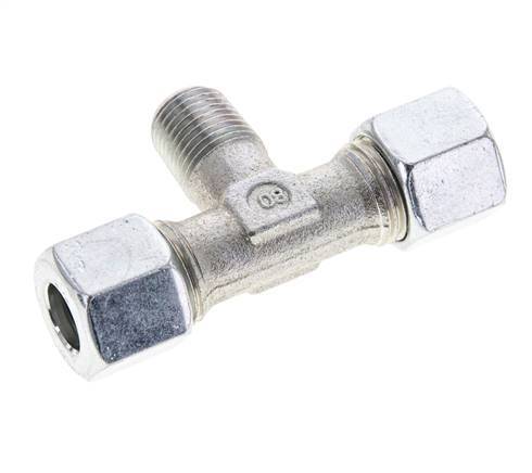 10L & R1/4'' Verzinkt Stalen T-stuk Snijringkoppeling Buitendraad 315bar ISO 8434-1