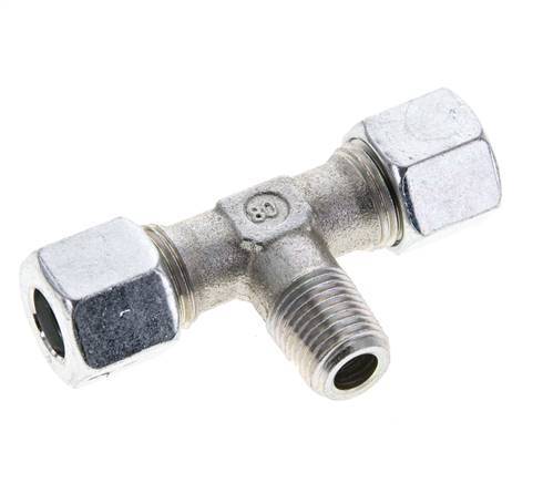 10L & R1/4'' Verzinkt Stalen T-stuk Snijringkoppeling Buitendraad 315bar ISO 8434-1
