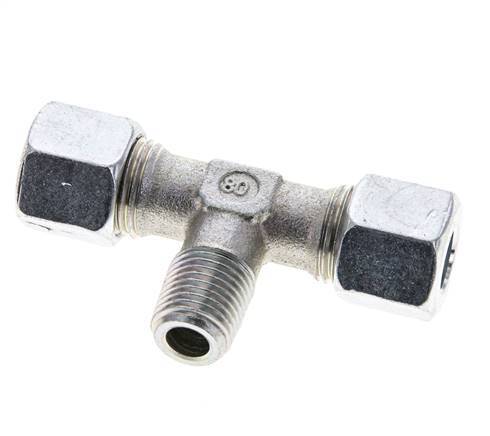 10L & R1/4'' Verzinkt Stalen T-stuk Snijringkoppeling Buitendraad 315bar ISO 8434-1