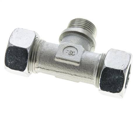22L & G3/4'' Verzinkt Stalen T-stuk Snijringkoppeling Buitendraad 160bar ISO 8434-1
