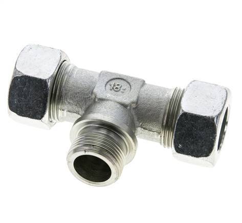 22L & G3/4'' Verzinkt Stalen T-stuk Snijringkoppeling Buitendraad 160bar ISO 8434-1