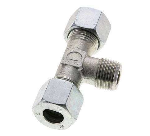 14S & R1/2'' Verzinkt Stalen T-stuk Snijringkoppeling Buitendraad 630bar ISO 8434-1