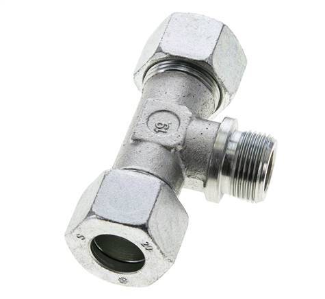 20S & R3/4'' Verzinkt Stalen T-stuk Snijringkoppeling Buitendraad 400bar ISO 8434-1