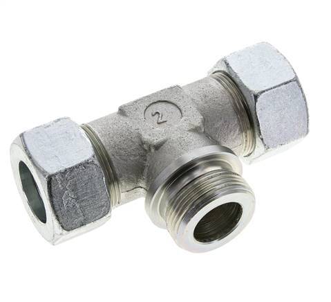 30S & G1-1/4'' Verzinkt Stalen T-stuk Snijringkoppeling Buitendraad 400bar ISO 8434-1