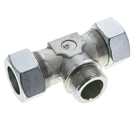 38S & G1-1/2'' Verzinkt Stalen T-stuk Snijringkoppeling Buitendraad 315bar ISO 8434-1