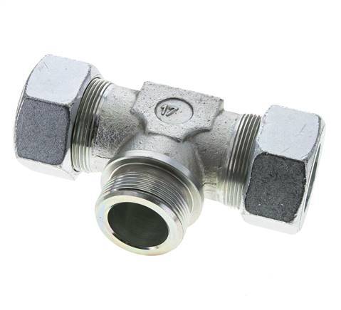 38S & G1-1/2'' Verzinkt Stalen T-stuk Snijringkoppeling Buitendraad 315bar ISO 8434-1