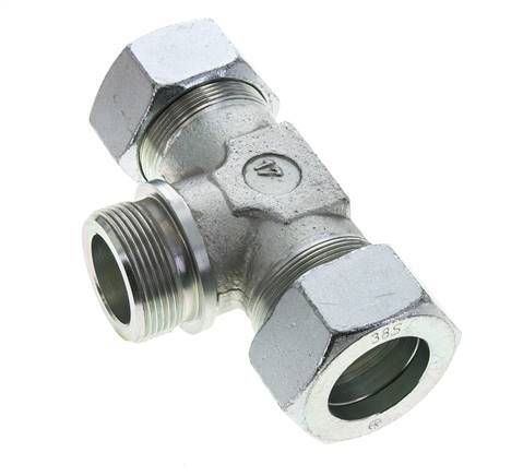 38S & G1-1/2'' Verzinkt Stalen T-stuk Snijringkoppeling Buitendraad 315bar ISO 8434-1