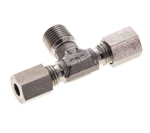 4LL & R1/8'' RVS T-stuk Snijringkoppeling Buitendraad 100bar ISO 8434-1