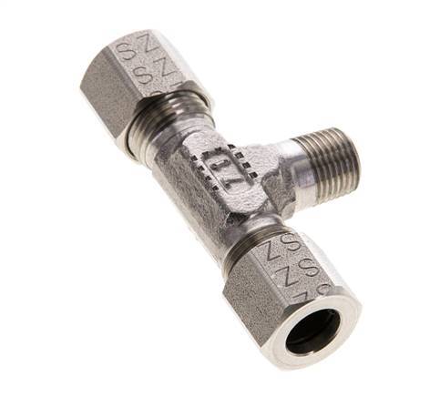 8LL & R1/8'' RVS T-stuk Snijringkoppeling Buitendraad 100bar ISO 8434-1
