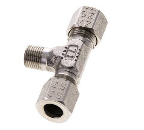 8LL & R1/8'' RVS T-stuk Snijringkoppeling Buitendraad 100bar ISO 8434-1