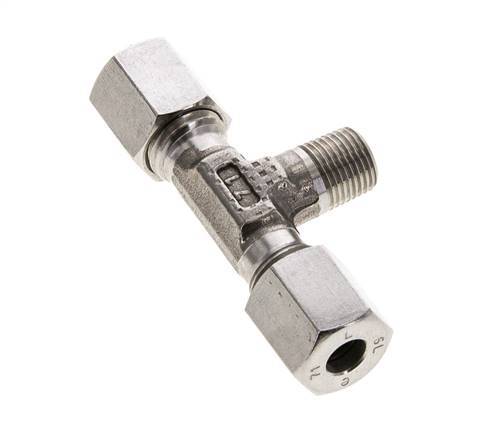 6L & R1/8'' RVS T-stuk Snijringkoppeling Buitendraad 315bar ISO 8434-1