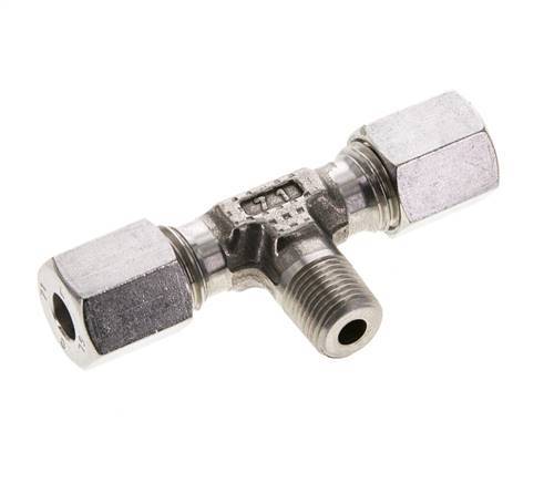 6L & R1/8'' RVS T-stuk Snijringkoppeling Buitendraad 315bar ISO 8434-1