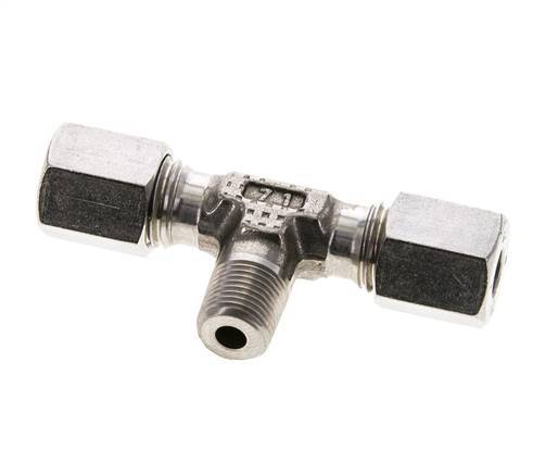 6L & R1/8'' RVS T-stuk Snijringkoppeling Buitendraad 315bar ISO 8434-1