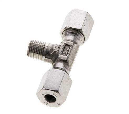 6L & R1/8'' RVS T-stuk Snijringkoppeling Buitendraad 315bar ISO 8434-1