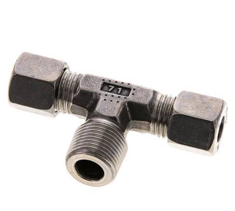 8L & R3/8'' RVS T-stuk Snijringkoppeling Buitendraad 315bar ISO 8434-1