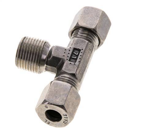 8L & R3/8'' RVS T-stuk Snijringkoppeling Buitendraad 315bar ISO 8434-1