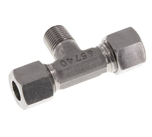 10L & R1/4'' RVS T-stuk Snijringkoppeling Buitendraad 315bar ISO 8434-1