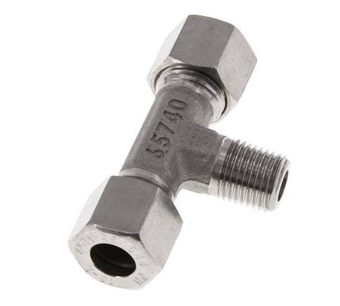 10L & R1/4'' RVS T-stuk Snijringkoppeling Buitendraad 315bar ISO 8434-1