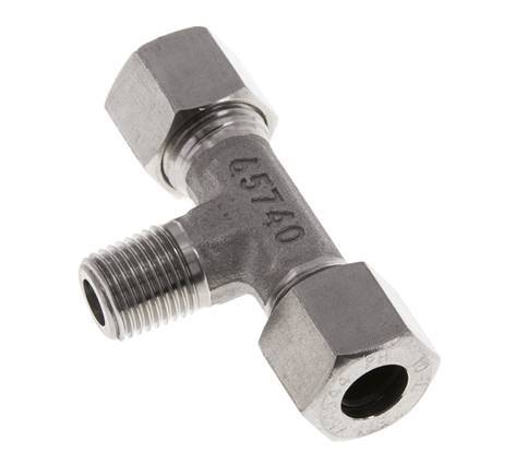 10L & R1/4'' RVS T-stuk Snijringkoppeling Buitendraad 315bar ISO 8434-1