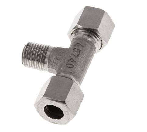 10L & R1/4'' RVS T-stuk Snijringkoppeling Buitendraad 315bar ISO 8434-1