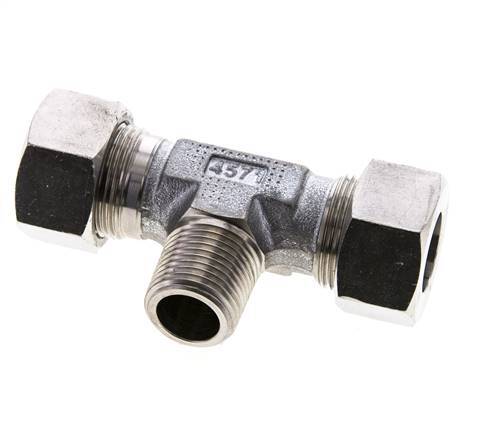 18L & R1/2'' RVS T-stuk Snijringkoppeling Buitendraad 315bar ISO 8434-1