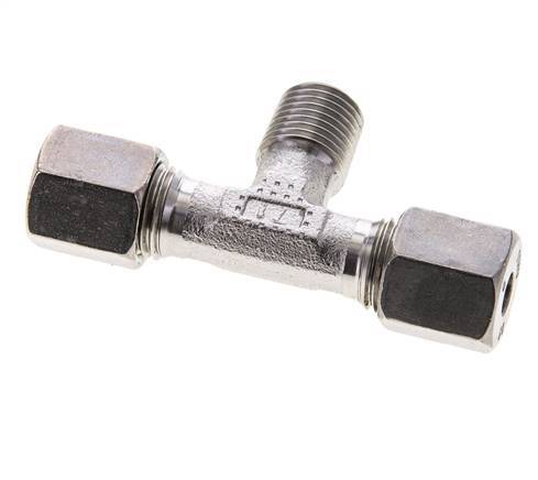 6S & R1/4'' RVS T-stuk Snijringkoppeling Buitendraad 630bar ISO 8434-1