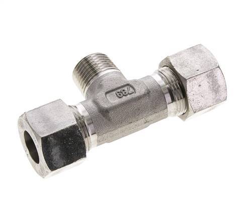 16S & R1/2'' RVS T-stuk Snijringkoppeling Buitendraad 400bar ISO 8434-1