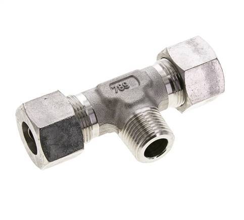 16S & R1/2'' RVS T-stuk Snijringkoppeling Buitendraad 400bar ISO 8434-1