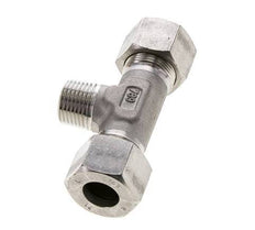 16S & R1/2'' RVS T-stuk Snijringkoppeling Buitendraad 400bar ISO 8434-1