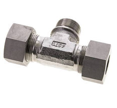 25S & G1'' RVS T-stuk Snijringkoppeling Buitendraad 400bar ISO 8434-1