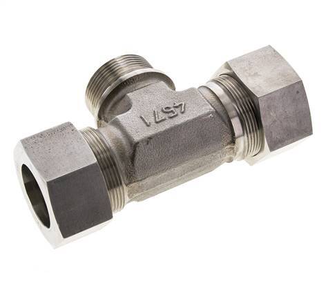 38S & G1-1/2'' RVS T-stuk Snijringkoppeling Buitendraad 315bar ISO 8434-1