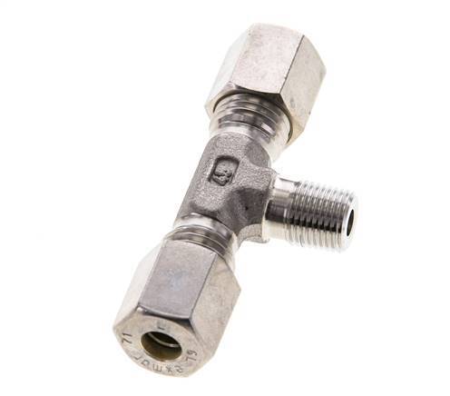 6L & R1/8'' RVS T-stuk Knelfitting Buitendraad 315bar ISO 8434-1