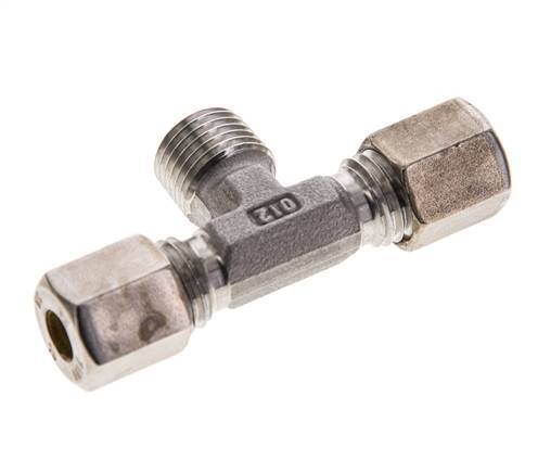 6L & R1/4'' RVS T-stuk Knelfitting Buitendraad 315bar ISO 8434-1